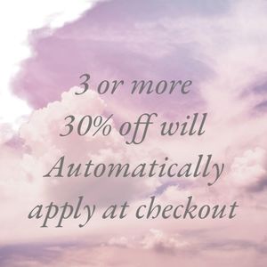 3 or more will either give you 30% automatically credited to your items.